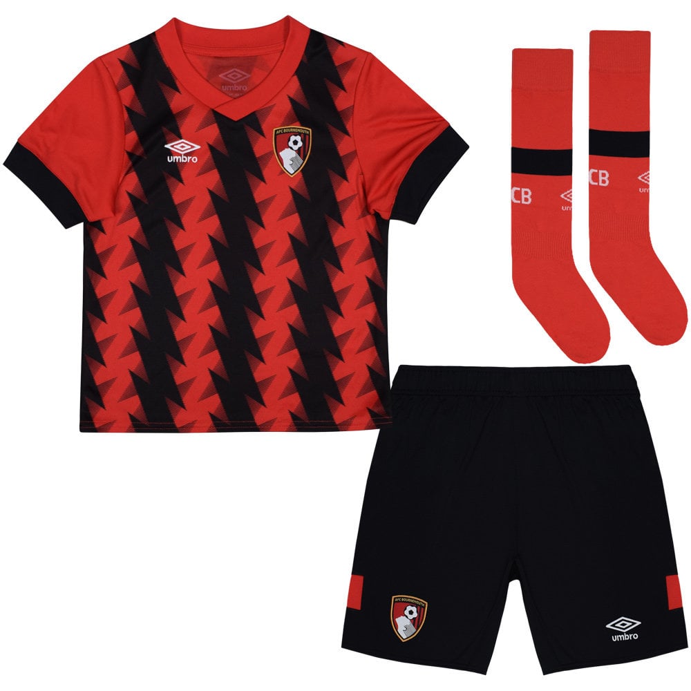 Umbro AFC Bournemouth 22/23 Home Infant Kit Futbol Futbol Jersey Kırmızı Siyah | TR-48120