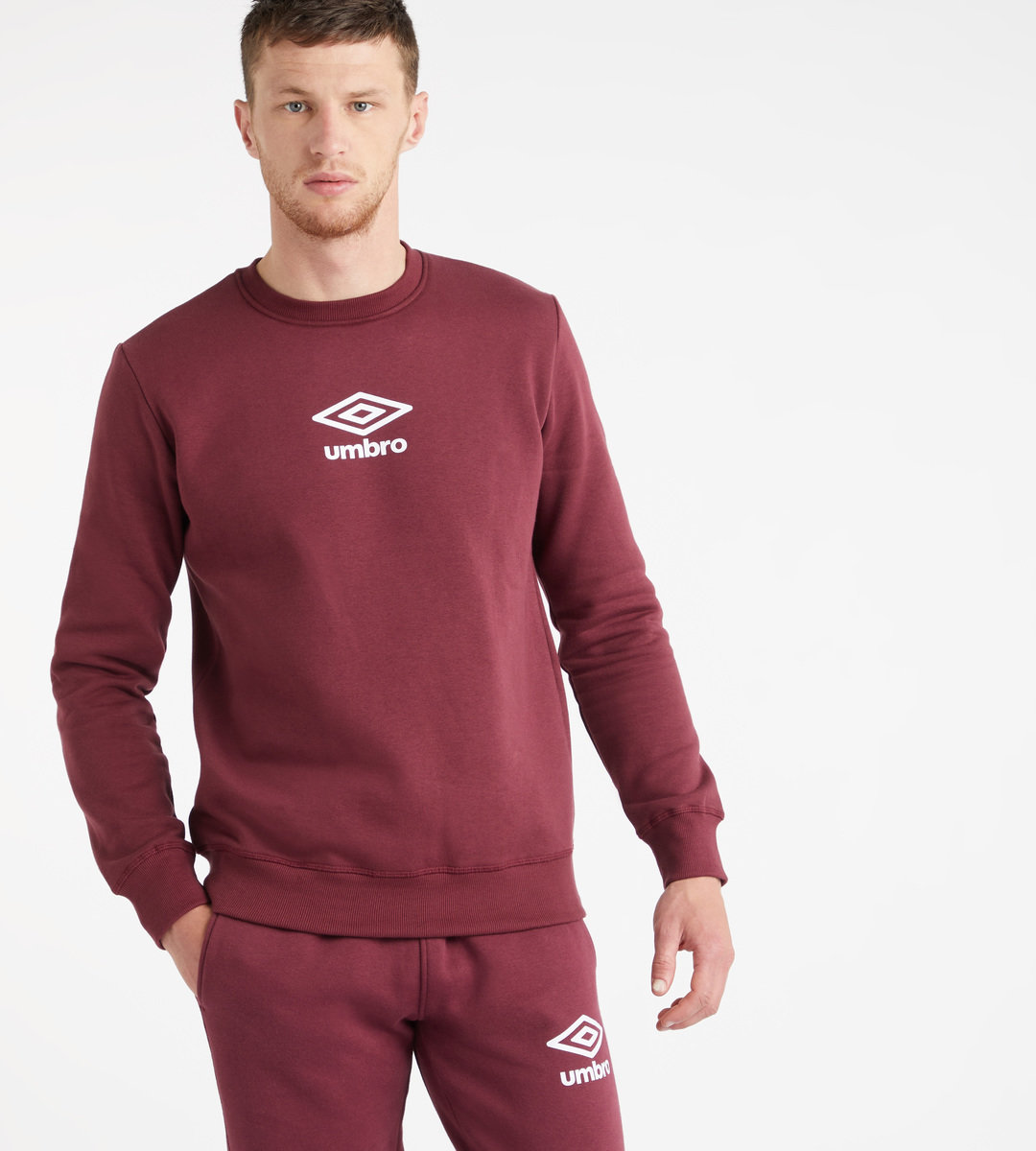 Umbro Active Stilleri Emblem Sweat Erkek Tişörtü Koyu Kırmızı Beyaz | TR-89754