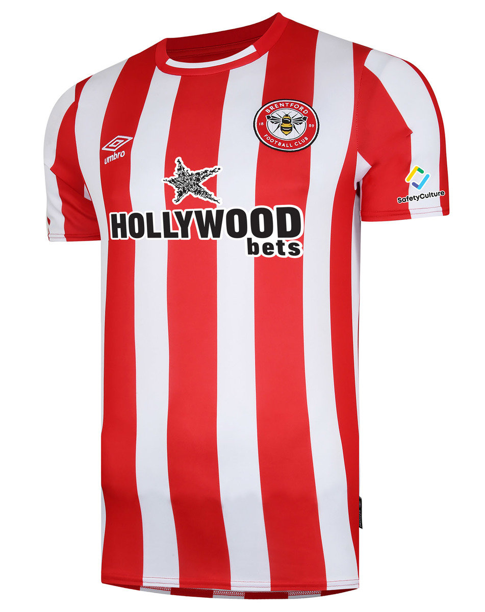 Umbro Brentford FC 21/23 Home Jersey Futbol Jersey Beyaz Kırmızı | TR-57842