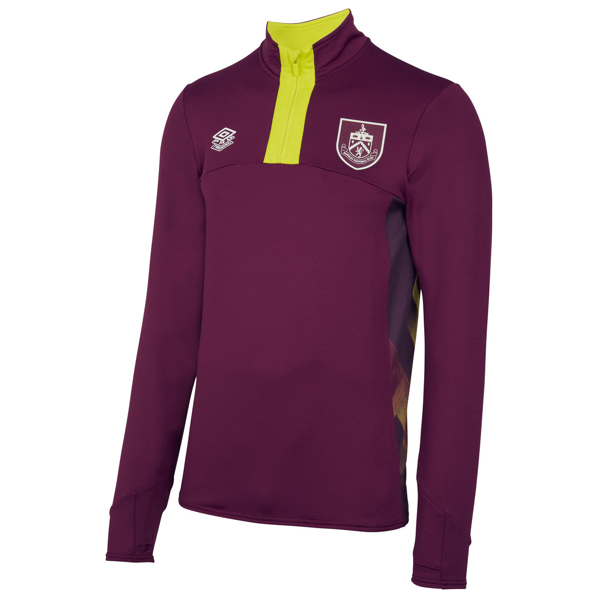 Umbro Burnley FC 22/23 Quarter Zip Top Futbol Uzun Kollu Üstler Mor Sarı | TR-74139