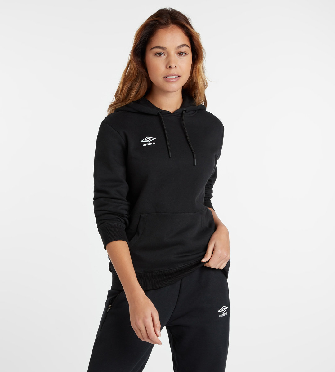 Umbro Club Leisure Hoody Kadın Kapüşonlular Siyah Beyaz | TR-90123