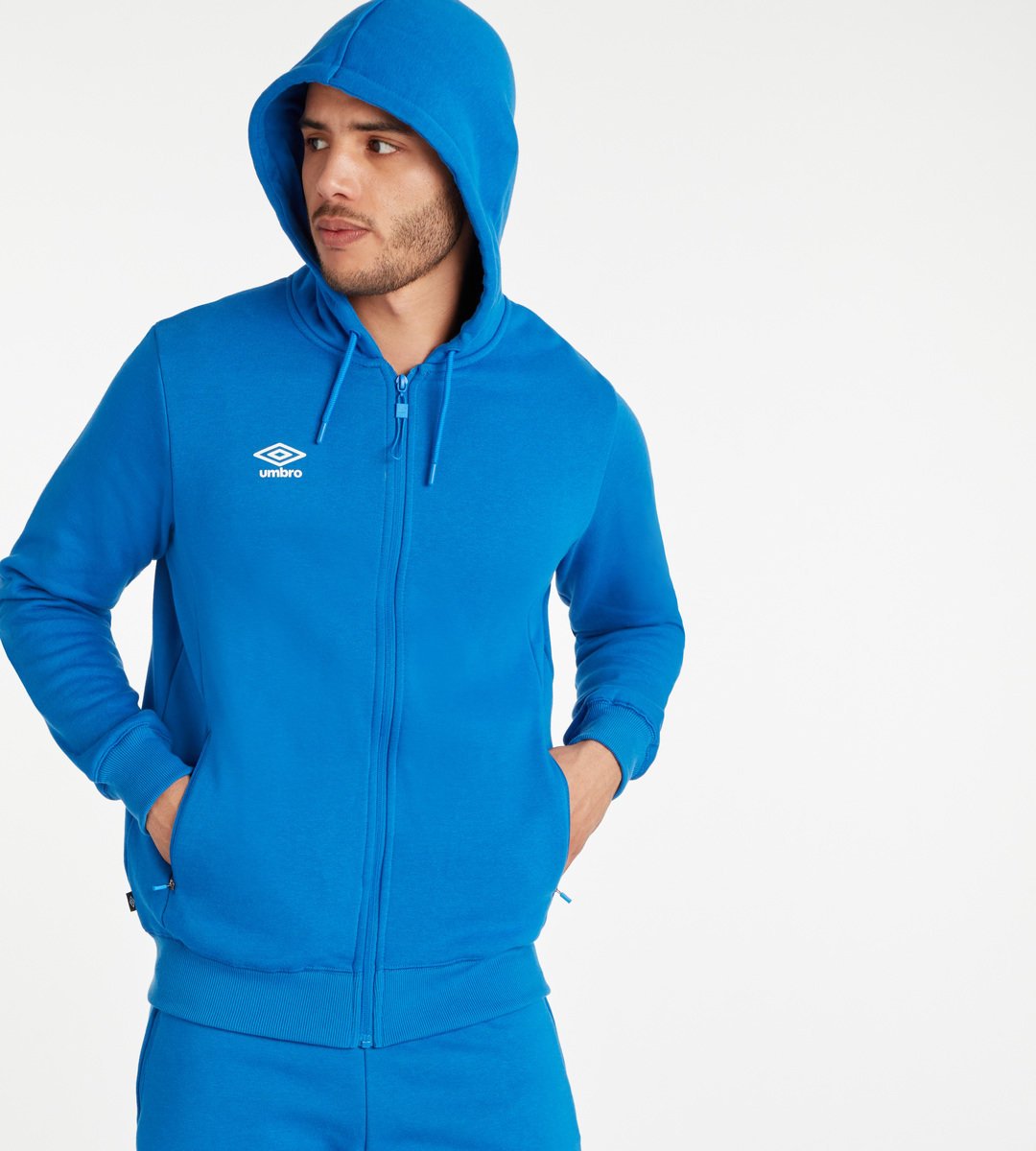 Umbro Club Leisure ZT Hoodie Erkek Kapüşonlular Kraliyet Mavisi Beyaz | TR-04339