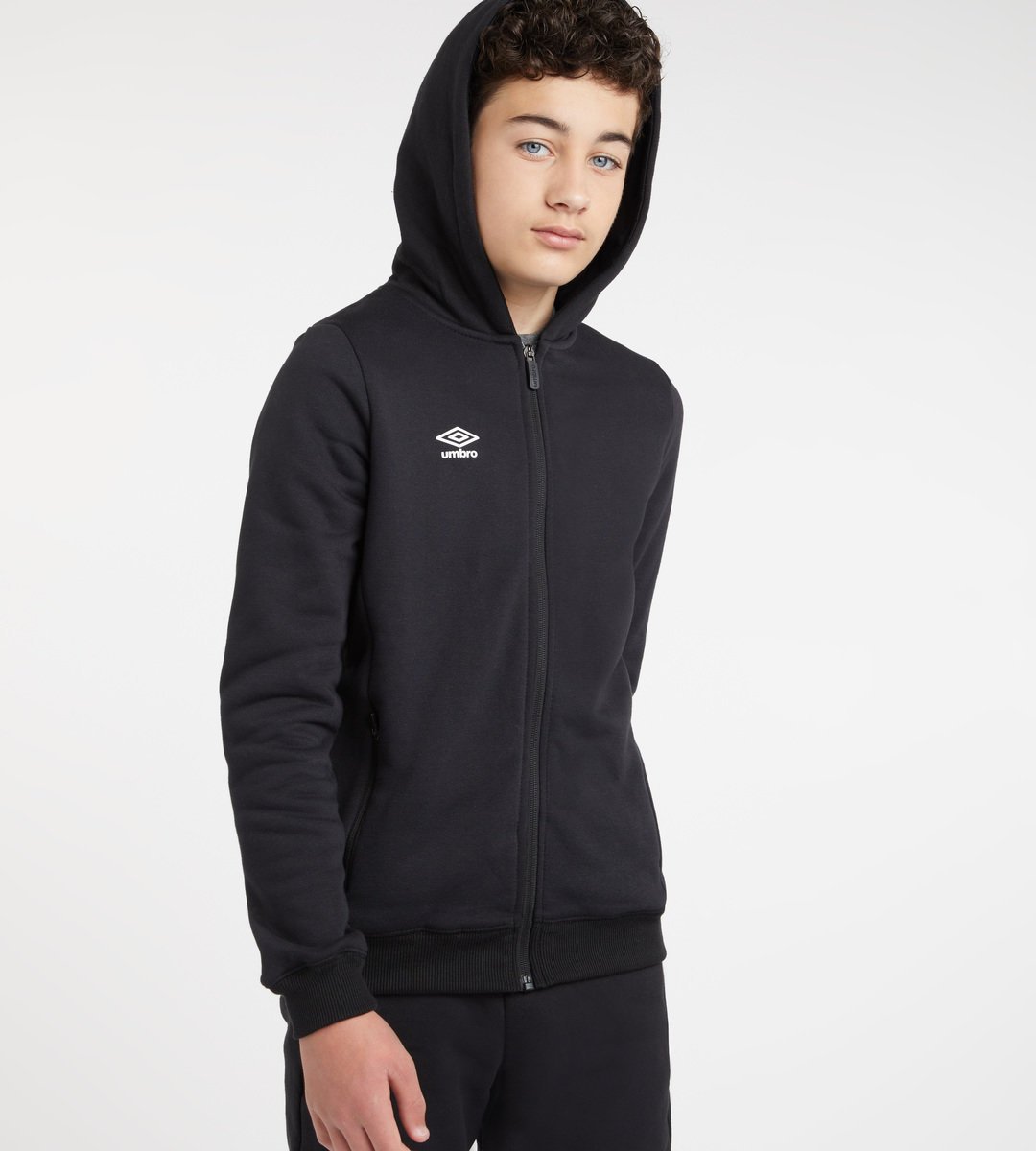 Umbro Club Leisure ZT Hoodie Junior Çocuk Kapüşonlular Siyah Beyaz | TR-51836