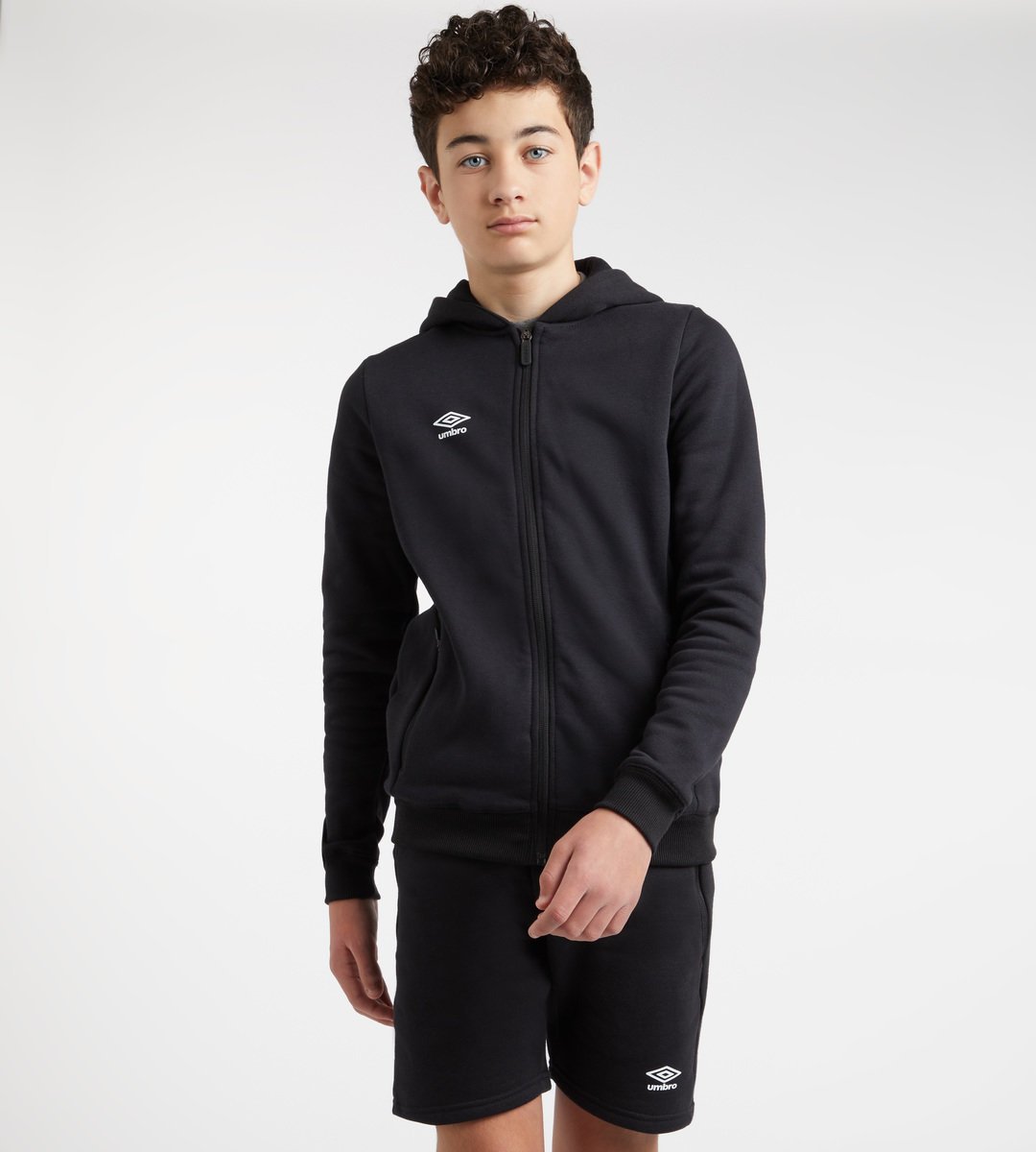 Umbro Club Leisure ZT Hoodie Junior Çocuk Kapüşonlular Siyah Beyaz | TR-51836