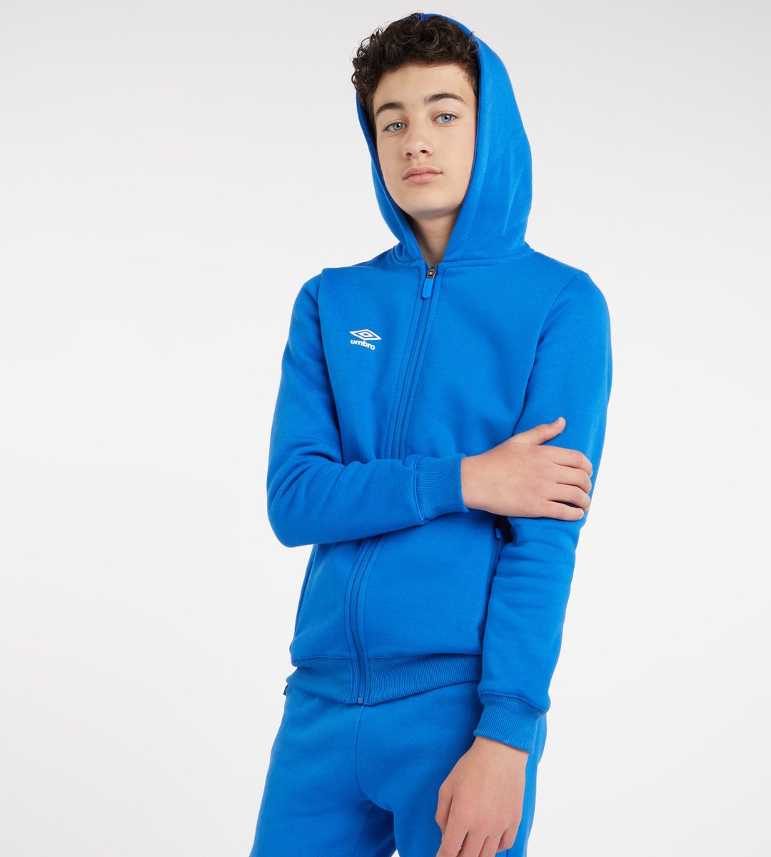 Umbro Club Leisure ZT Hoodie Junior Çocuk Kapüşonlular Kraliyet Mavisi Beyaz | TR-73821