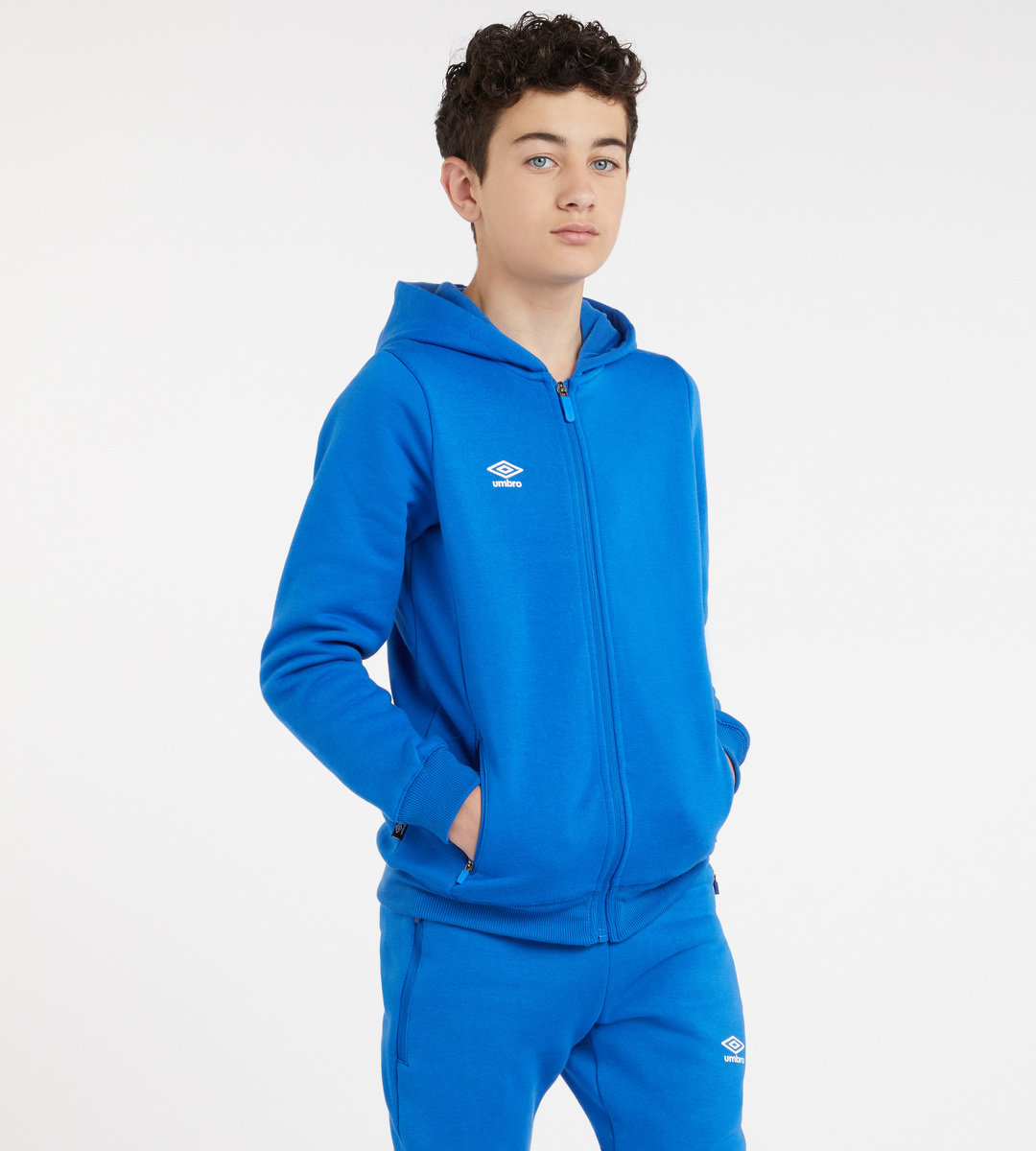 Umbro Club Leisure ZT Hoodie Junior Çocuk Kapüşonlular Kraliyet Mavisi Beyaz | TR-73821