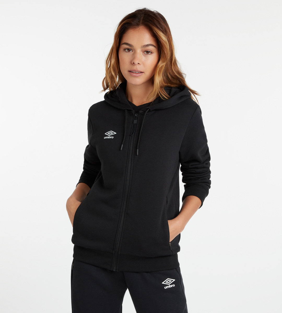 Umbro Club Leisure ZT Hoodie Kadın Kapüşonlular Siyah Beyaz | TR-14375