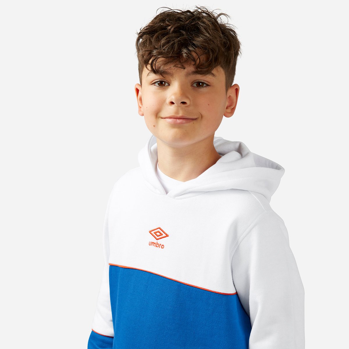 Umbro Contrast Hoodie Çocuk Kapüşonlular Beyaz Mavi | TR-52207