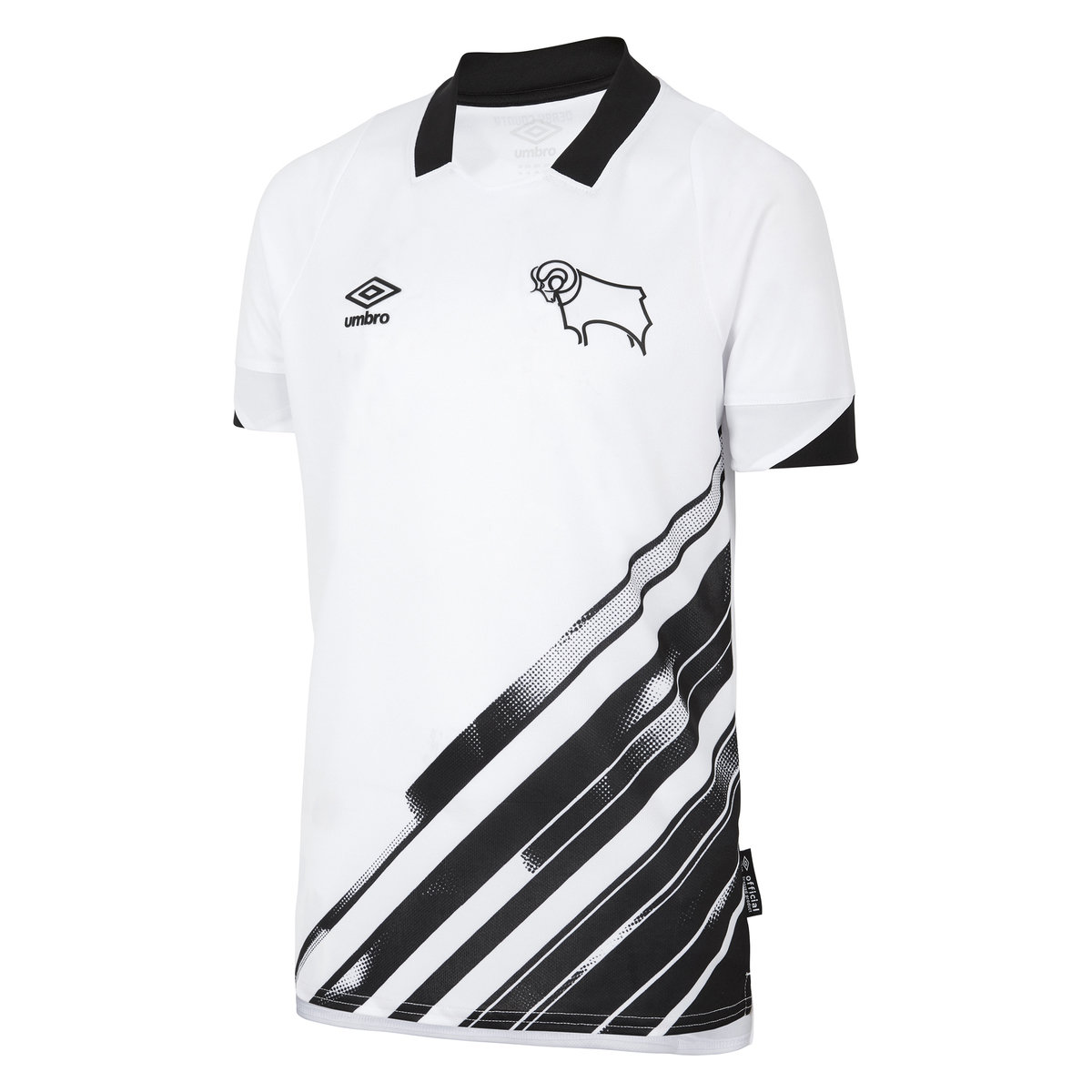 Umbro Derby County 22/23 Home Jersey Junior Futbol Jersey Beyaz Siyah | TR-37504