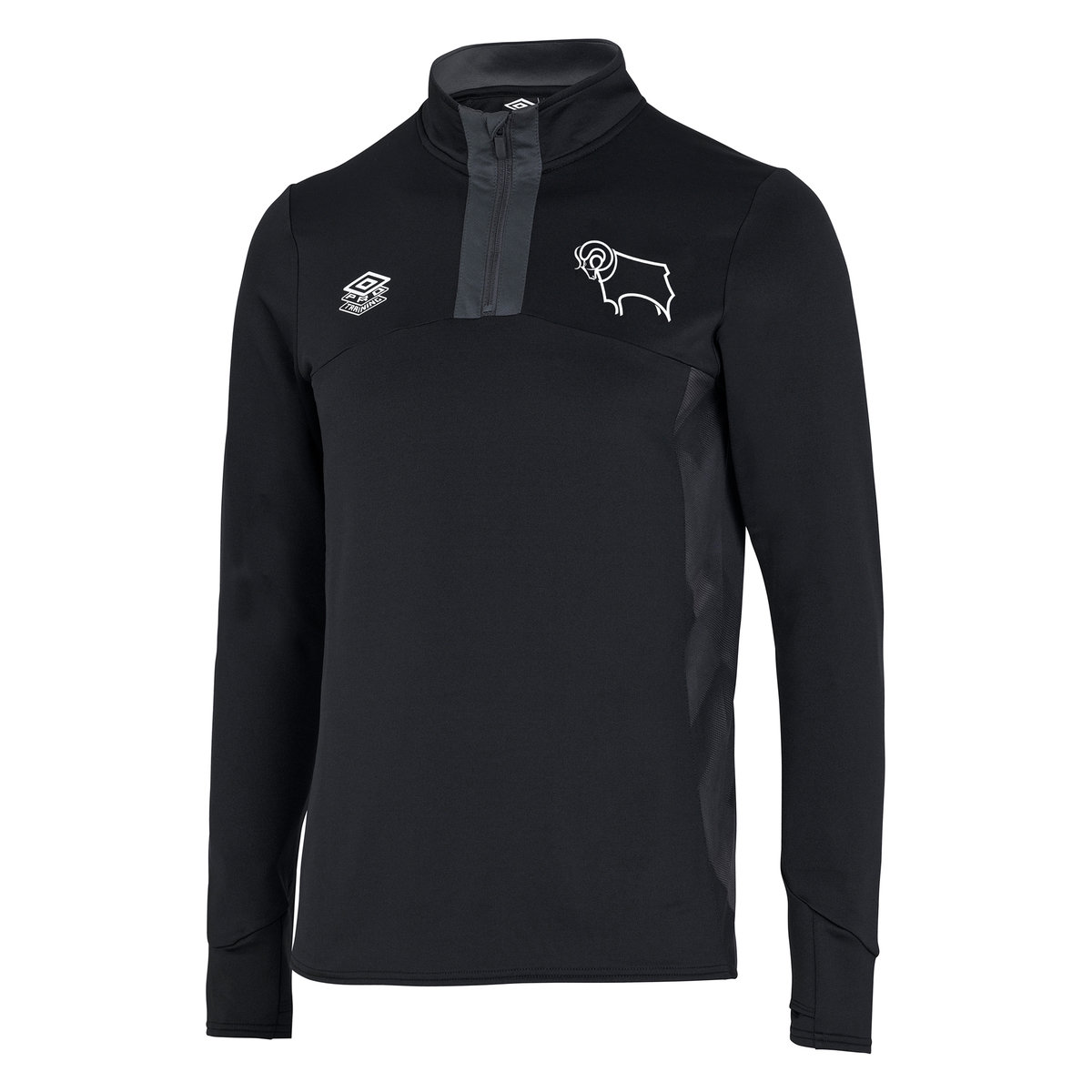 Umbro Derby County 22/23 Quarter Zip Top Junior Futbol Futbol Üstleri Siyah | TR-41967