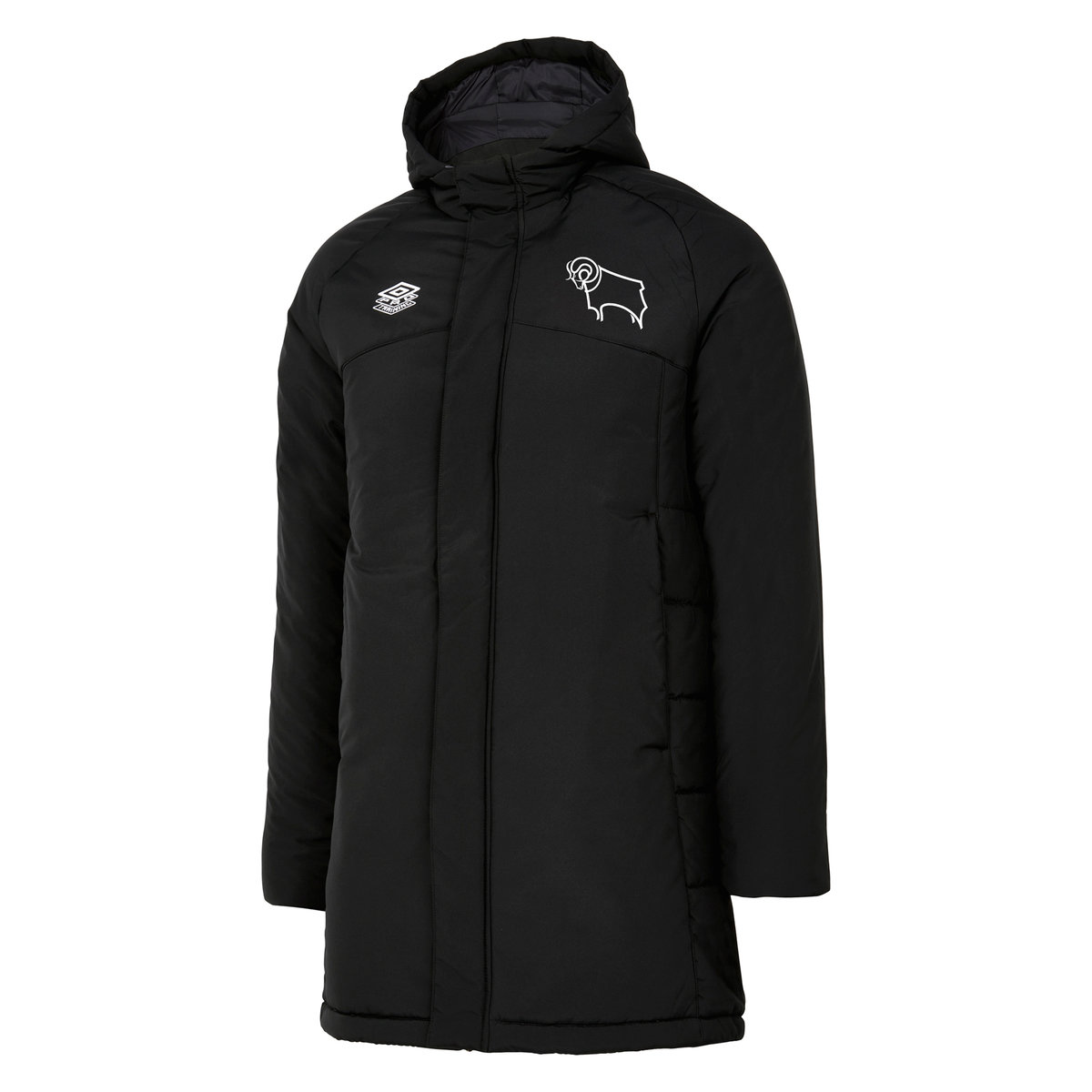 Umbro Derby County 22/23 Yastıklı Jacket Futbol Futbol Ceketleri Siyah | TR-79985