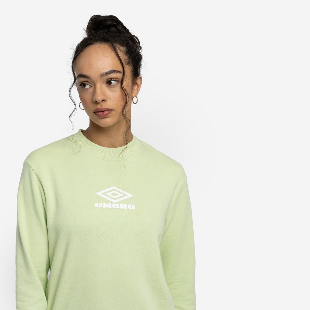 Umbro Diamond Crew Sweat Kadın Tişörtü Açık Yeşil Beyaz | TR-56594