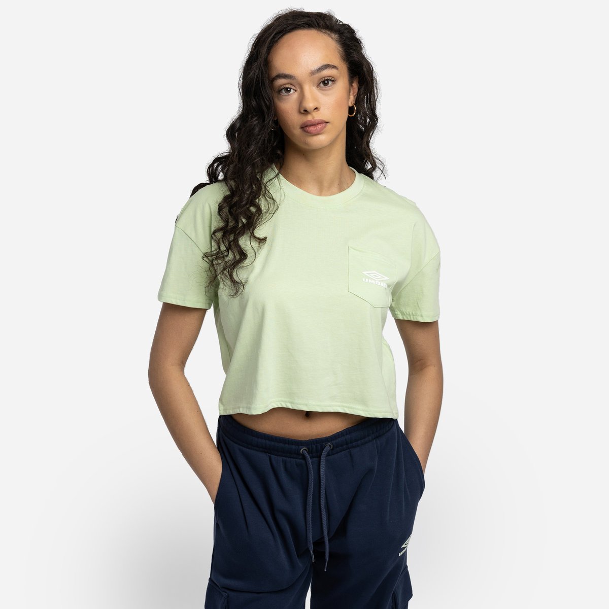 Umbro Diamond Crop Tee Kadın Crop Tops Açık Yeşil Beyaz | TR-77528