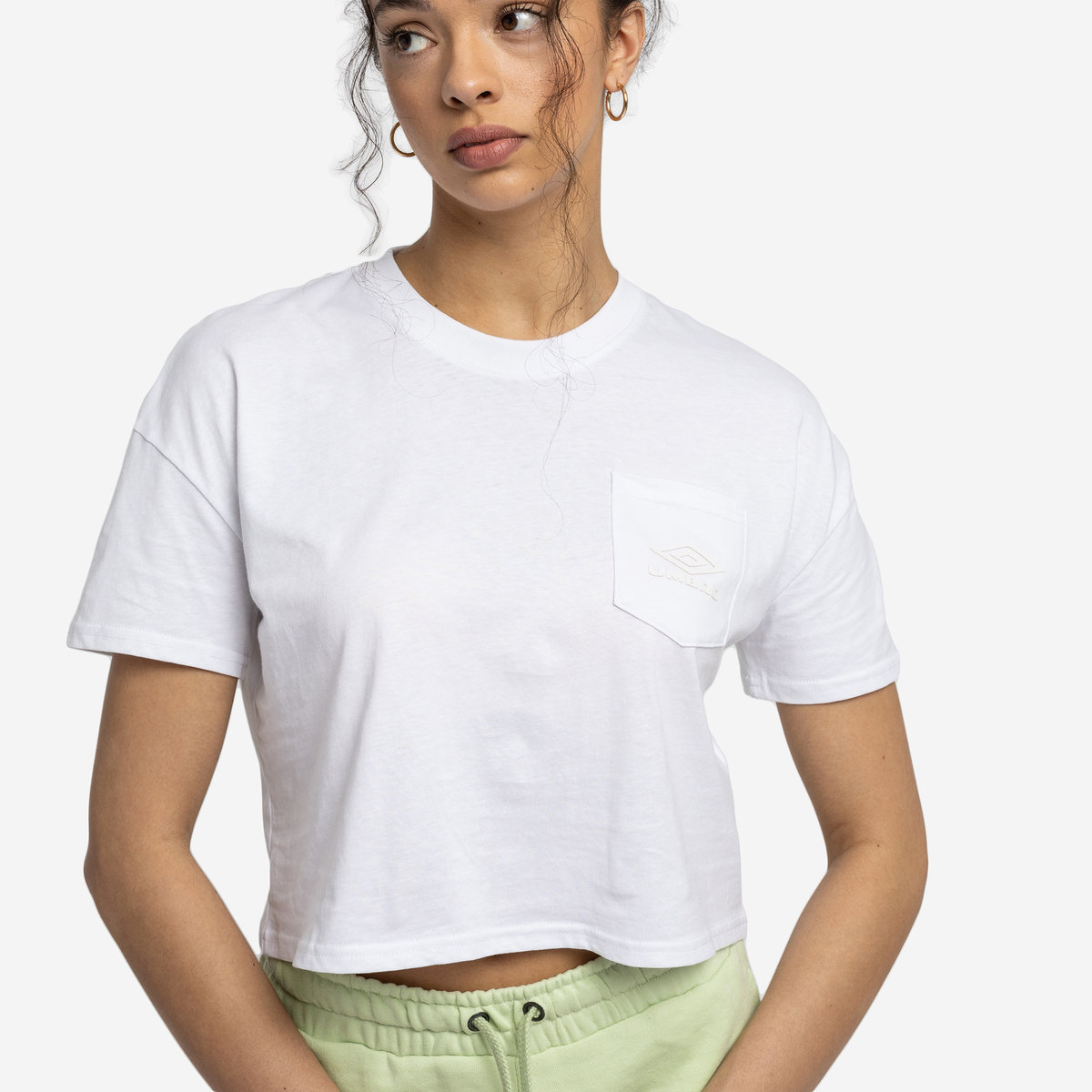 Umbro Diamond Crop Tee Kadın Crop Tops Beyaz Beyaz | TR-37180