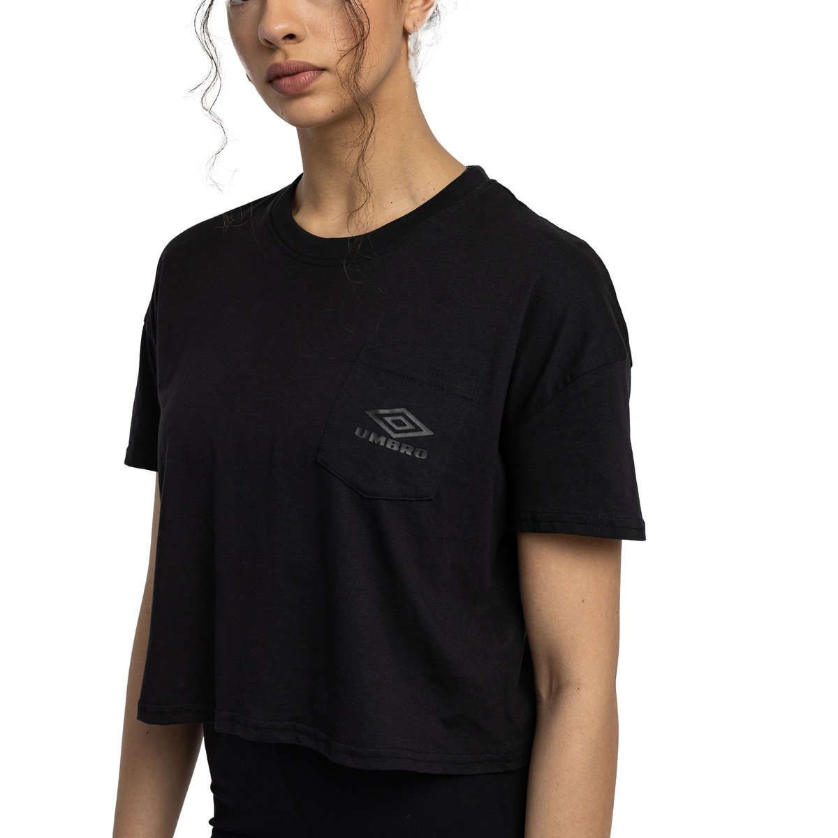 Umbro Diamond Crop Tee Kadın Crop Tops Siyah Siyah | TR-49038