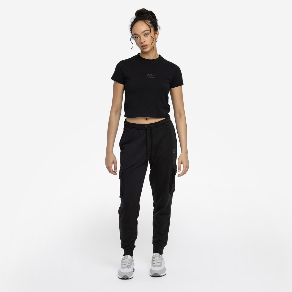 Umbro Diamond Fitted Crop Tee Kadın Crop Tops Siyah Siyah | TR-00834