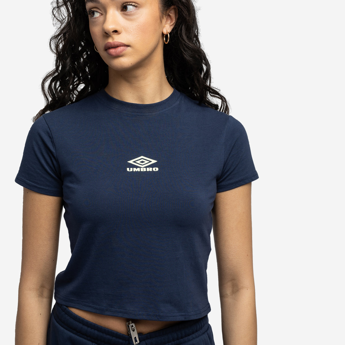 Umbro Diamond Fitted Crop Tee Kadın Crop Tops Indigo | TR-71540