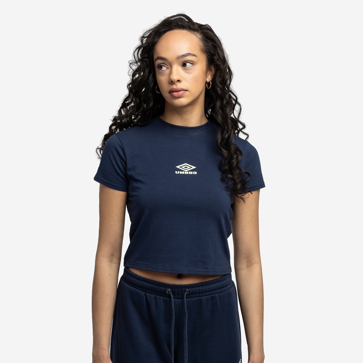 Umbro Diamond Fitted Crop Tee Kadın Crop Tops Indigo | TR-71540