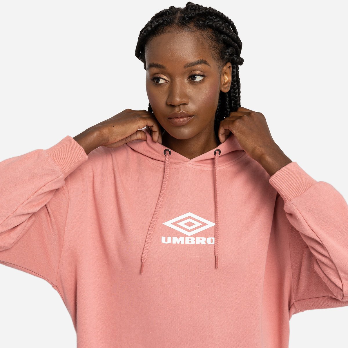 Umbro Diamond Oversized Oh Hood Kadın Kapüşonlular Pembe Beyaz | TR-33259