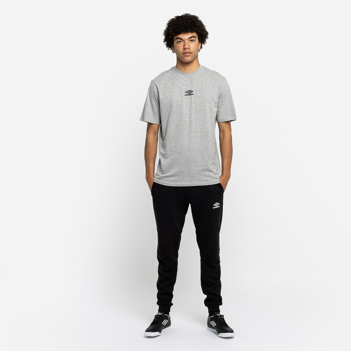 Umbro Diamond Small Logo Tee Erkek Tişört Gri Siyah | TR-21285