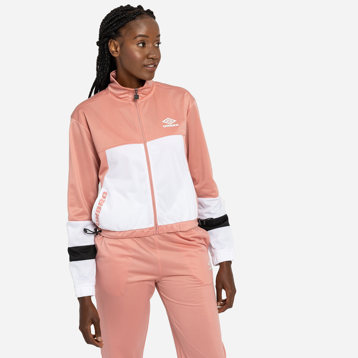 Umbro Diamond Stilleri Alliance Poly Tracksuit Kadın Eşofman Pembe Beyaz Siyah | TR-31670