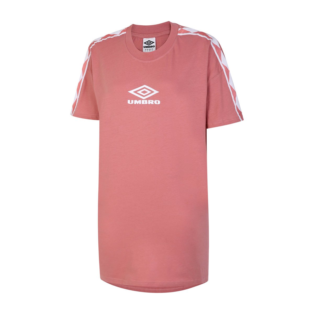 Umbro Diamond Taped Oversized Tee Elbise Kadın Tişört Pembe Beyaz | TR-21193