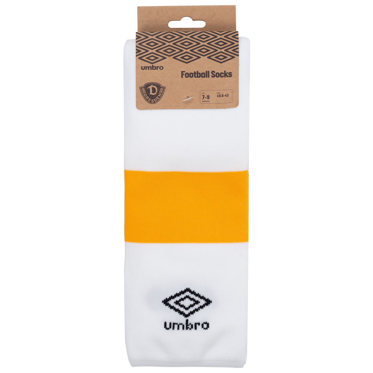 Umbro Dynamo Dresden 22/23 Away Sock Junior Futbol Futbol Çorapları Beyaz Sarı | TR-92593