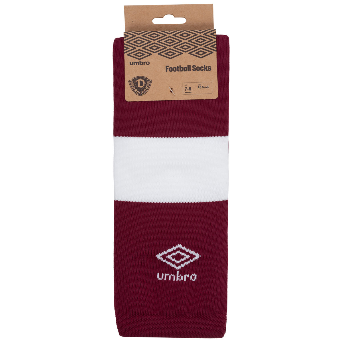 Umbro Dynamo Dresden 22/23 Third Sock Futbol Futbol Çorapları Koyu Kırmızı Beyaz | TR-10088