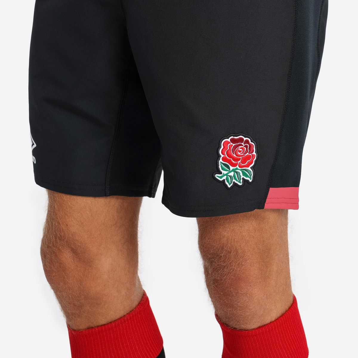 Umbro England Rugby 22/23 7S Alternate Replica Kısa Futbol Şort Siyah Kırmızı | TR-59992