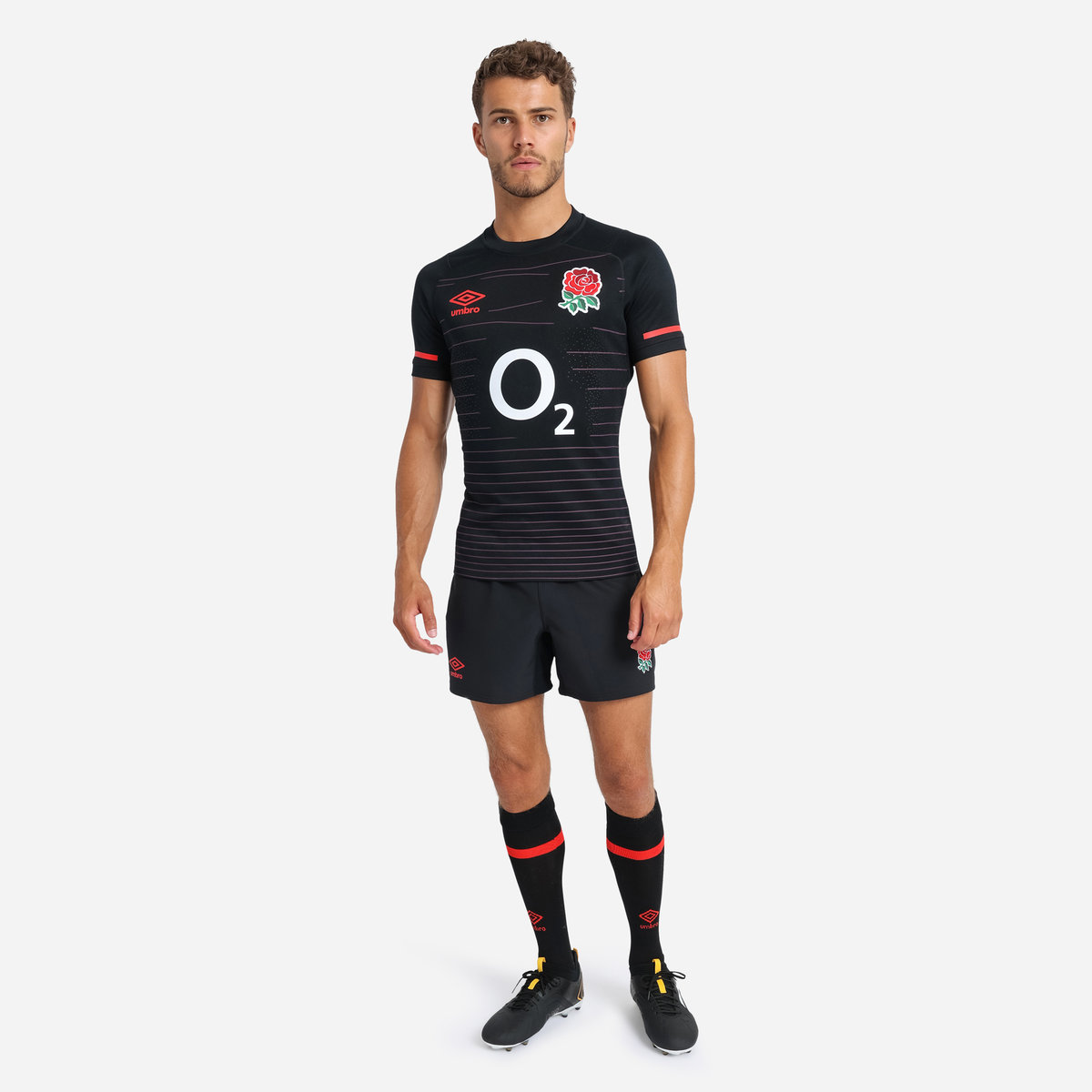 Umbro England Rugby 22/23 Alternate Pro Jersey Futbol Jersey Siyah | TR-78400