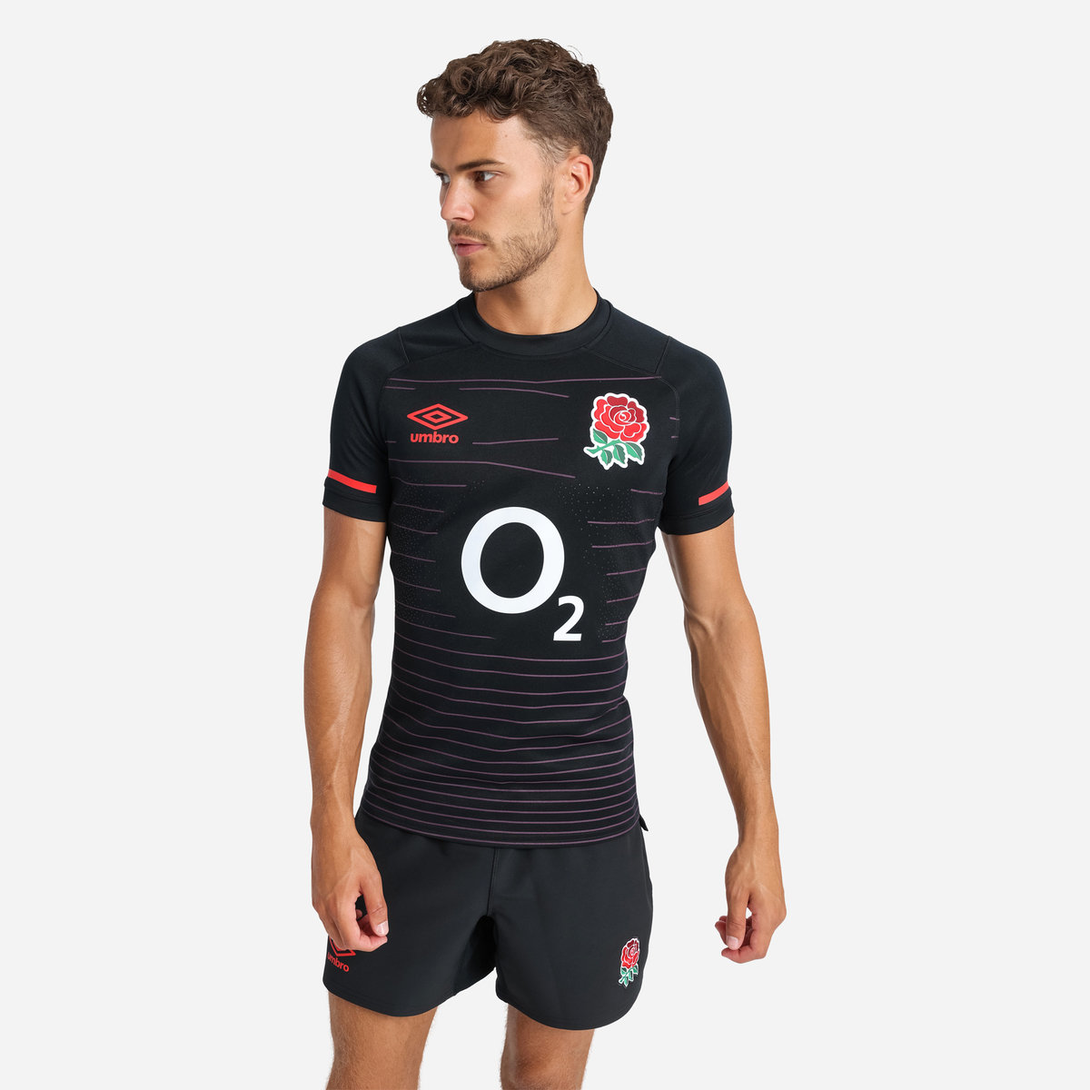 Umbro England Rugby 22/23 Alternate Pro Jersey Futbol Jersey Siyah | TR-78400