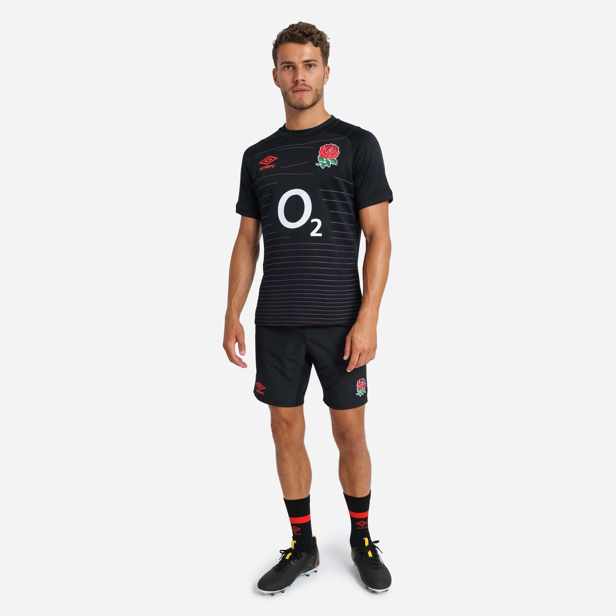 Umbro England Rugby 22/23 Alternate Replica Kısa Futbol Şort Siyah Kırmızı | TR-39379