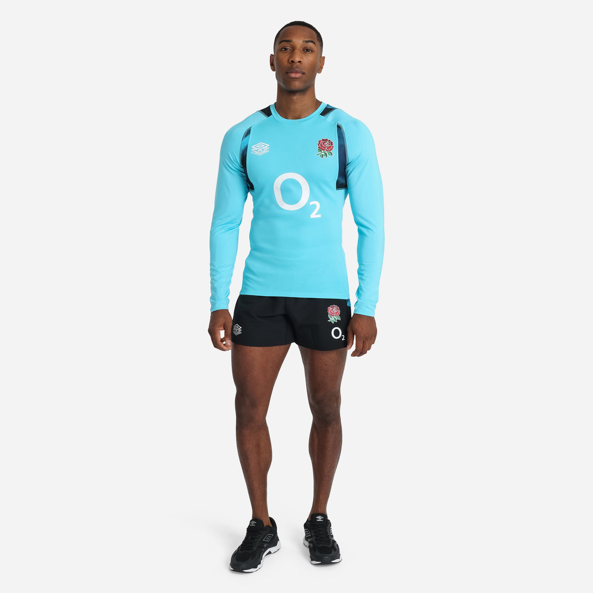 Umbro England Rugby 22/23 Antrenman Jersey LS Futbol Jersey Mavi Siyah | TR-32437