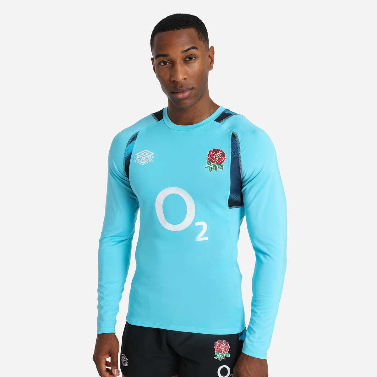 Umbro England Rugby 22/23 Antrenman Jersey LS Futbol Jersey Mavi Siyah | TR-32437