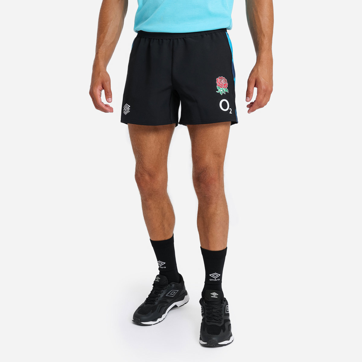 Umbro England Rugby 22/23 Antrenman Kısa Futbol Şort Siyah Mavi | TR-80814