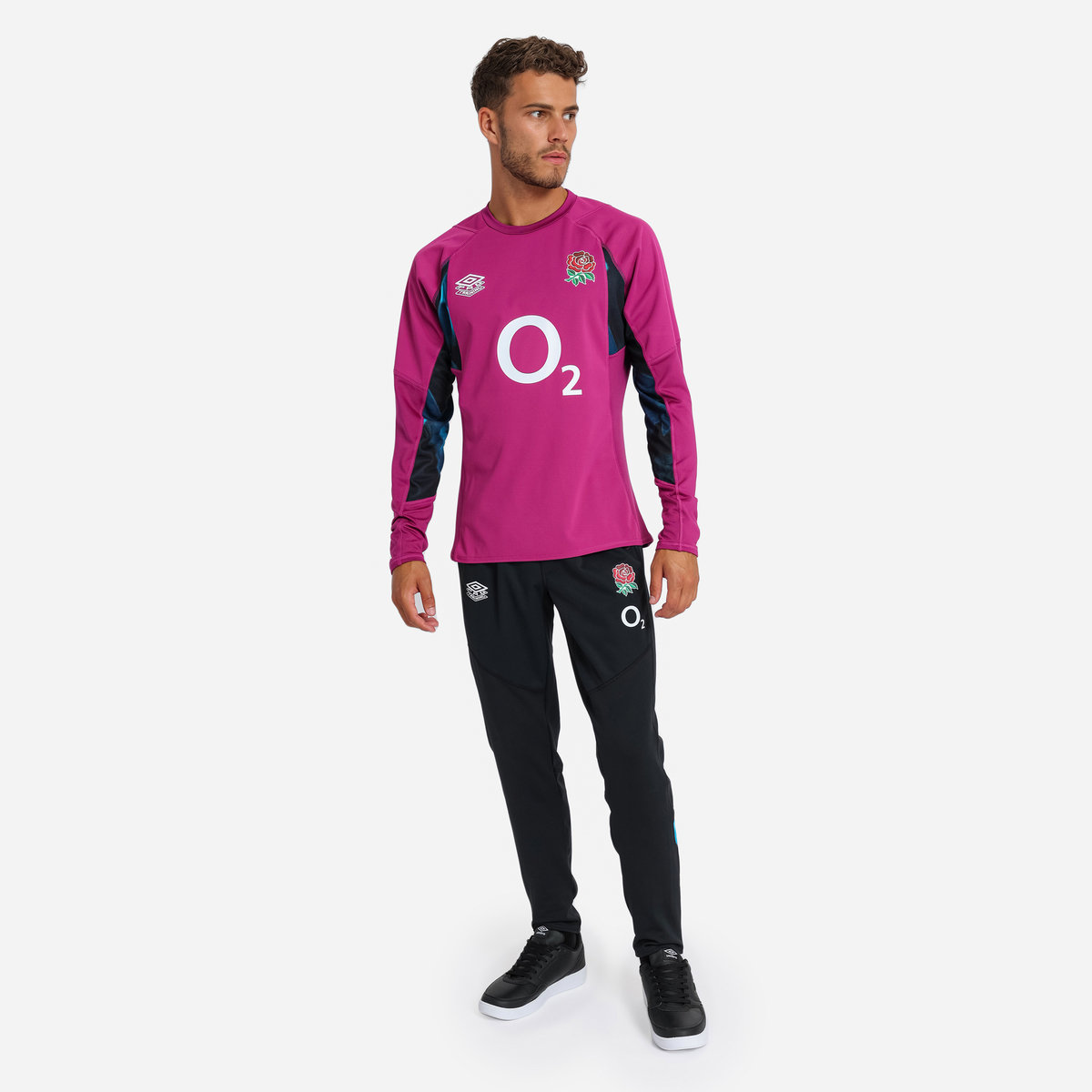 Umbro England Rugby 22/23 Drill Top Futbol Uzun Kollu Üstler Bordo Mavi Siyah | TR-47049