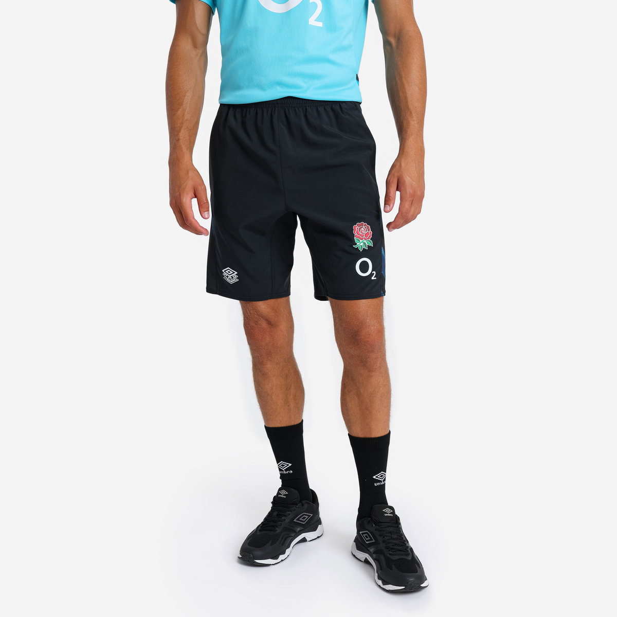 Umbro England Rugby 22/23 Gym Kısa Futbol Şort Siyah Mavi | TR-78978