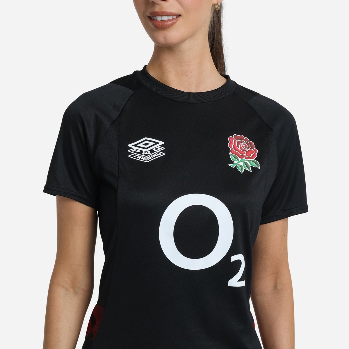 Umbro England Rugby 22/23 Gym Tee Futbol Tişört Siyah Kırmızı Koyu Mor | TR-61722