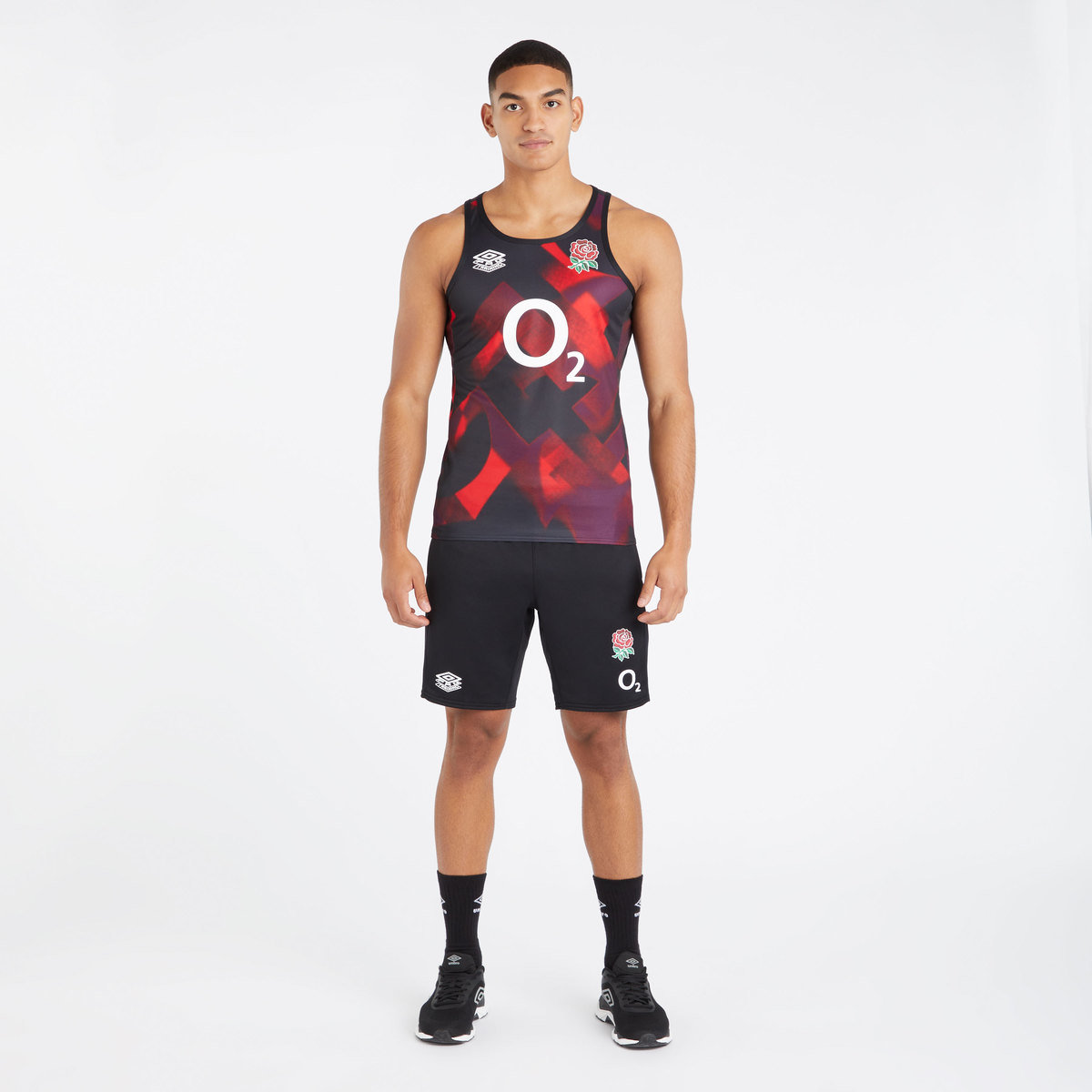 Umbro England Rugby 22/23 Gym Vest Futbol Yelekler Kırmızı Koyu Mor Siyah | TR-32370