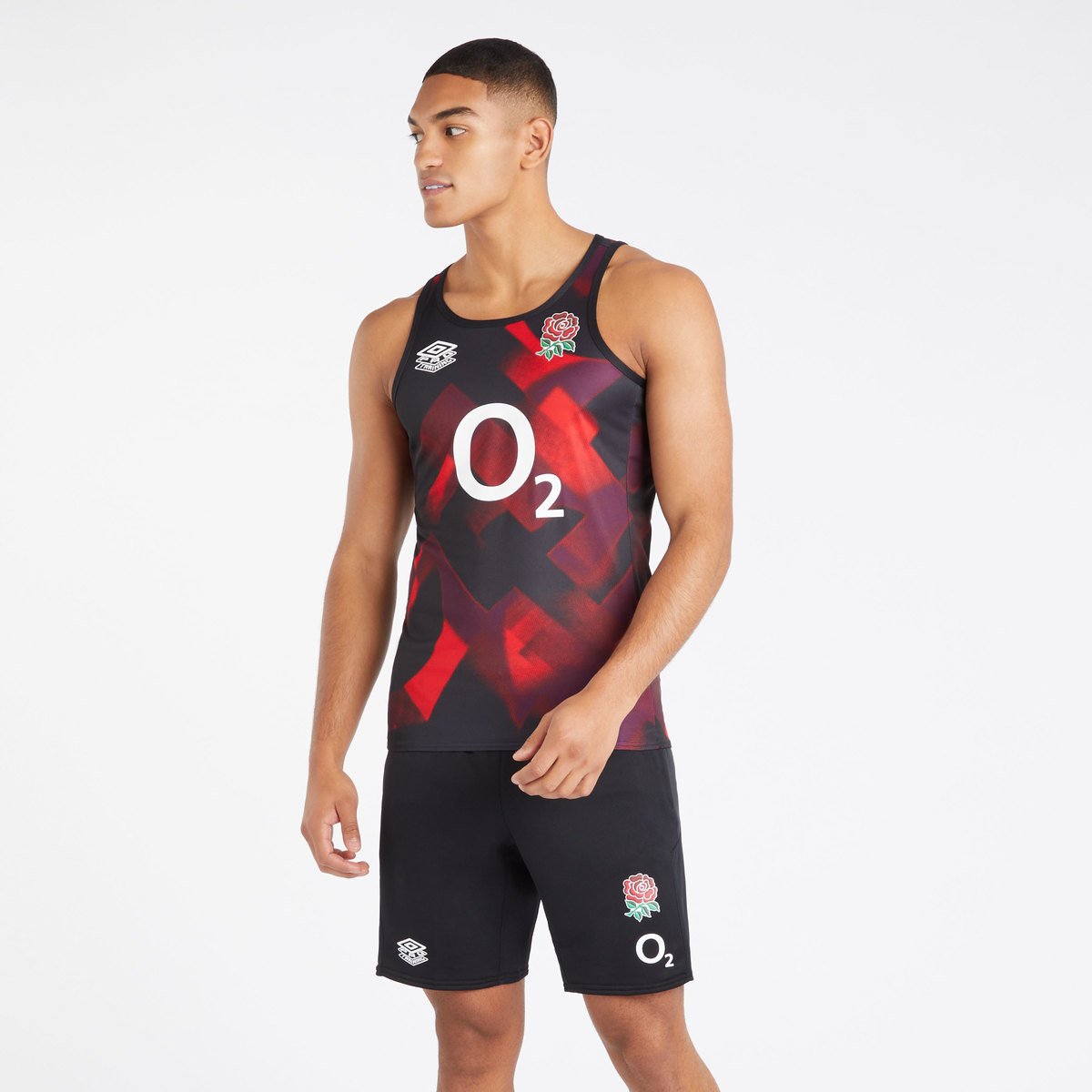 Umbro England Rugby 22/23 Gym Vest Futbol Yelekler Kırmızı Koyu Mor Siyah | TR-32370