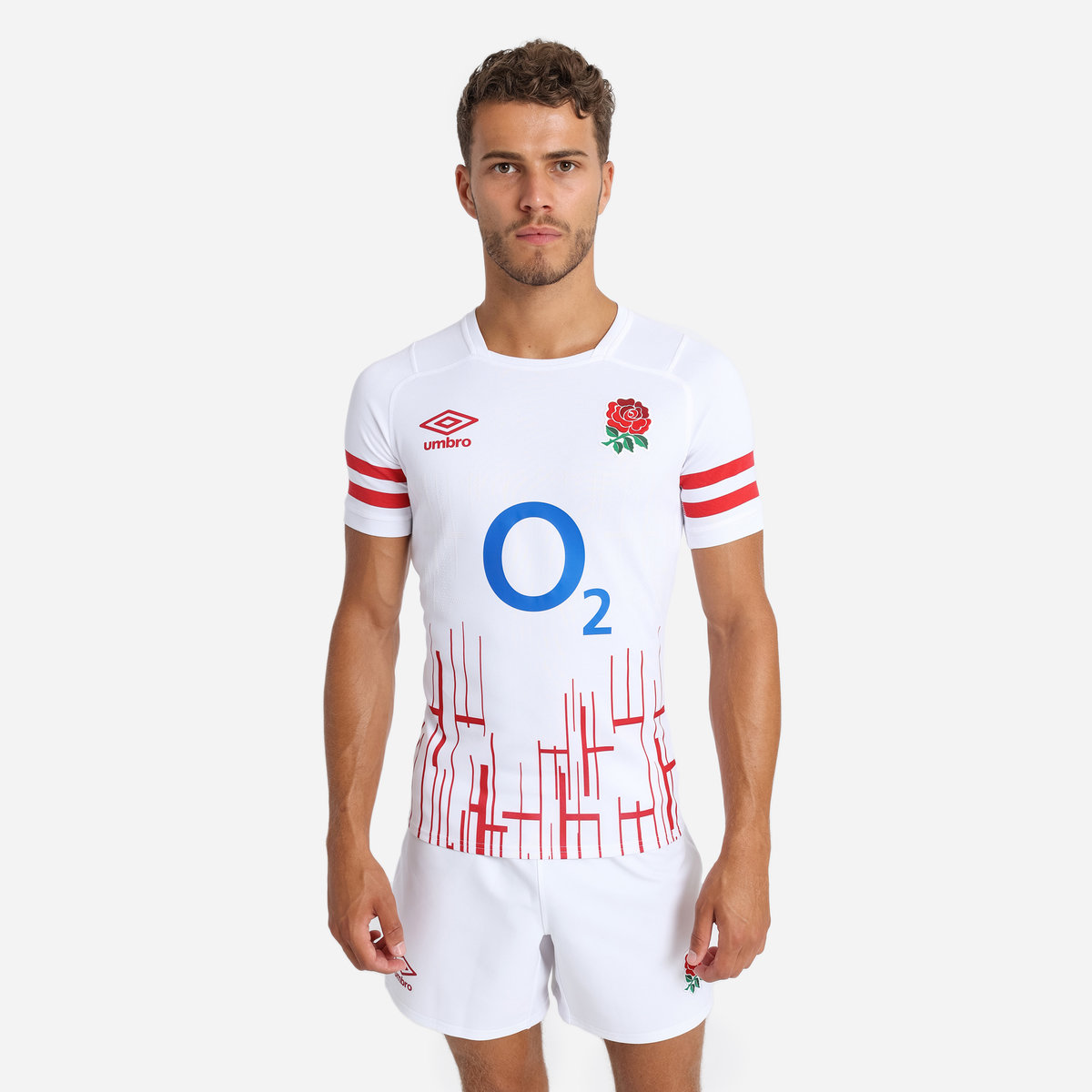 Umbro England Rugby 22/23 Home Pro Jersey Futbol Jersey Beyaz Kırmızı | TR-19124