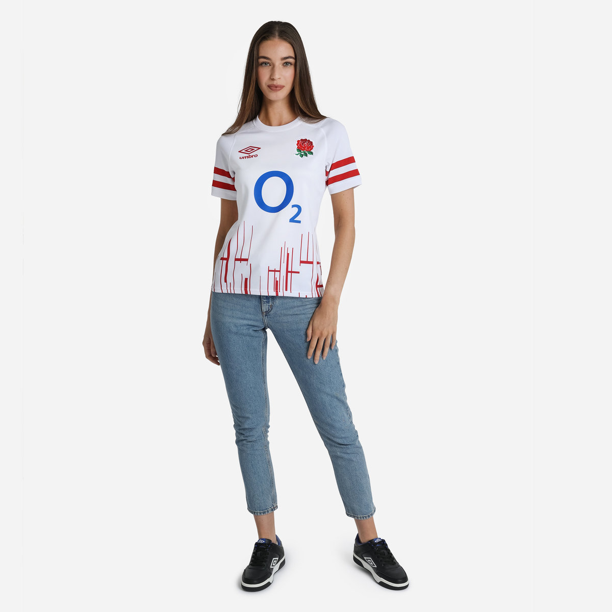 Umbro England Rugby 22/23 Home Replica Jersey Futbol Jersey Beyaz Kırmızı | TR-38381