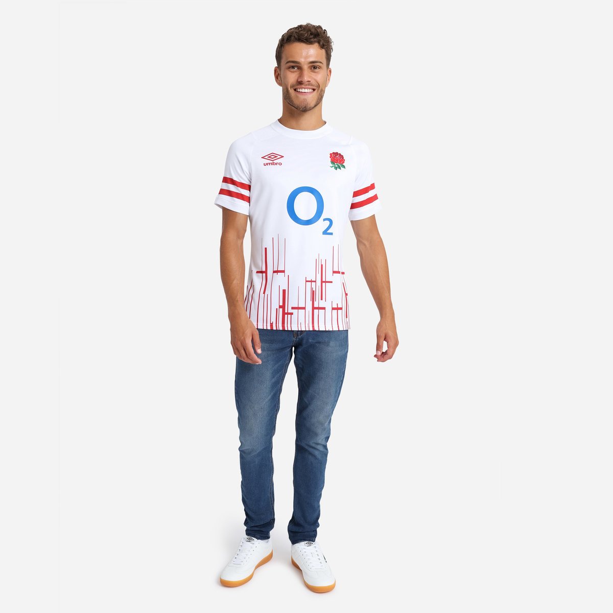 Umbro England Rugby 22/23 Home Replica Jersey Futbol Jersey Beyaz Kırmızı | TR-75296