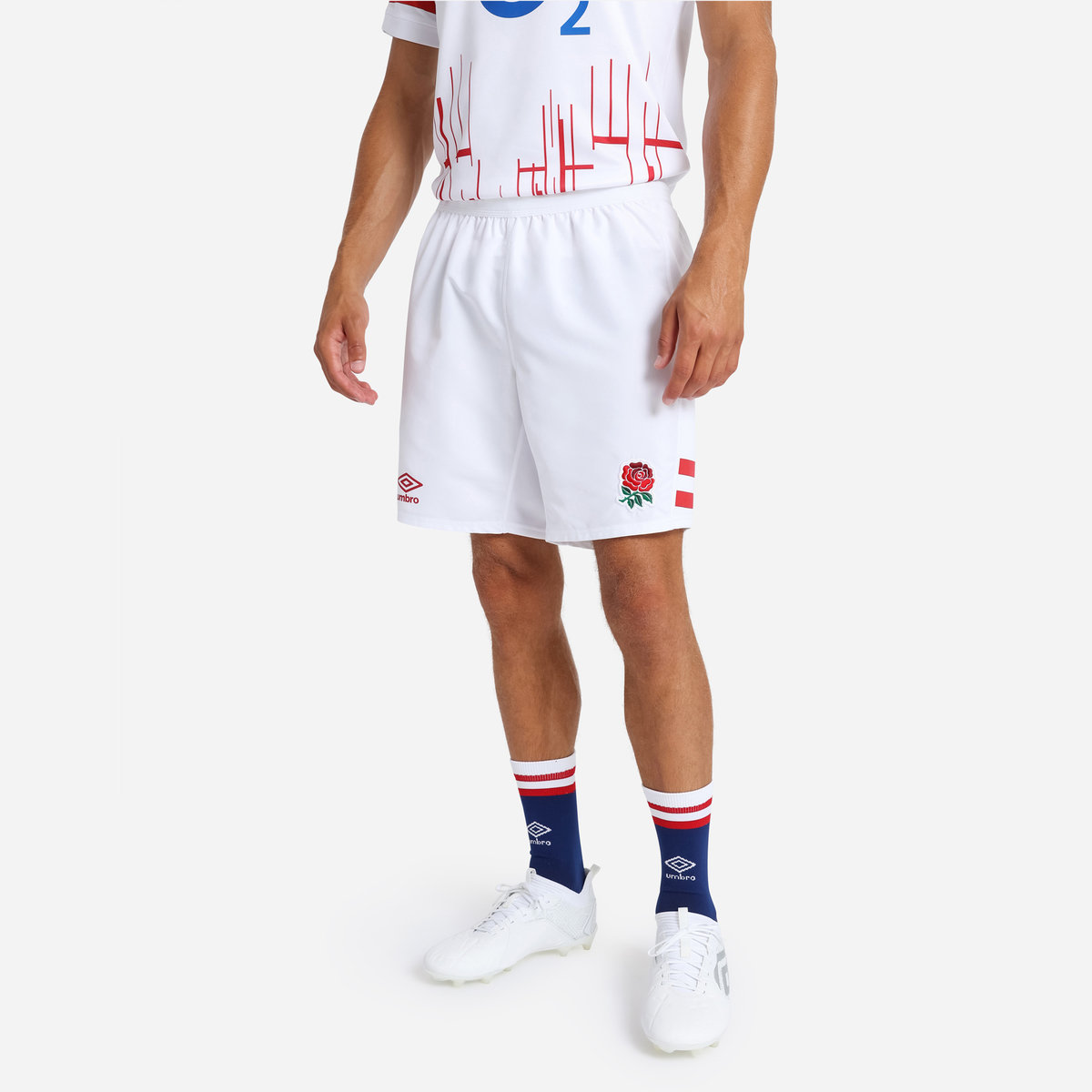 Umbro England Rugby 22/23 Home Replica Kısa Futbol Şort Beyaz | TR-43468