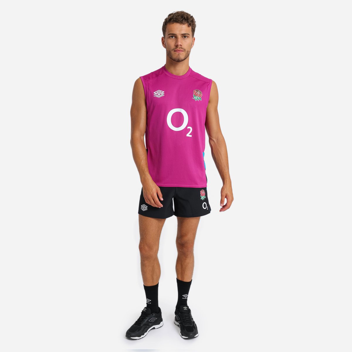 Umbro England Rugby 22/23 Kolsuz Tee Futbol Yelekler Bordo Mavi Siyah | TR-61604