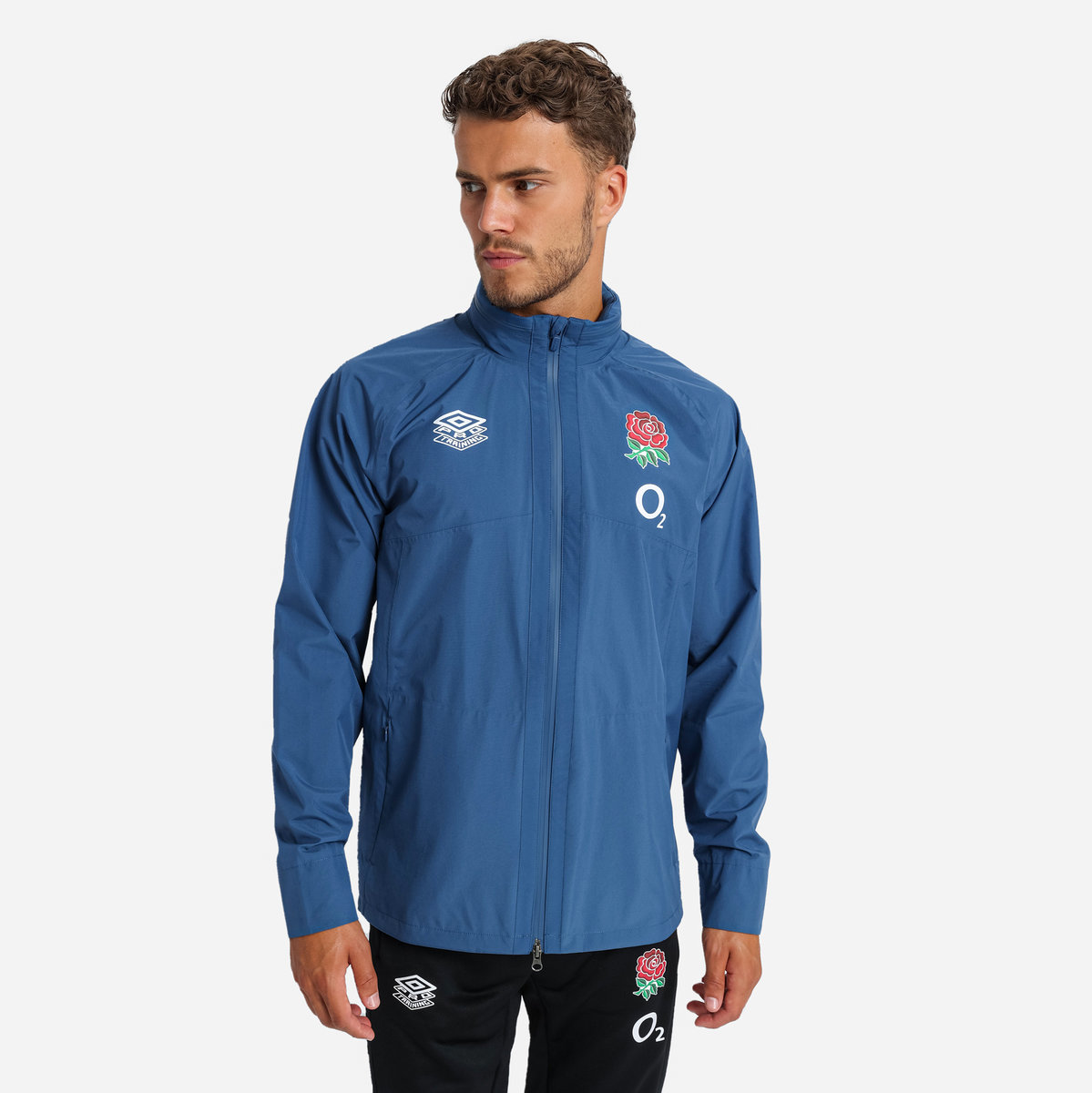 Umbro England Rugby 22/23 Rain Jacket Futbol Ceket Mavi | TR-37449