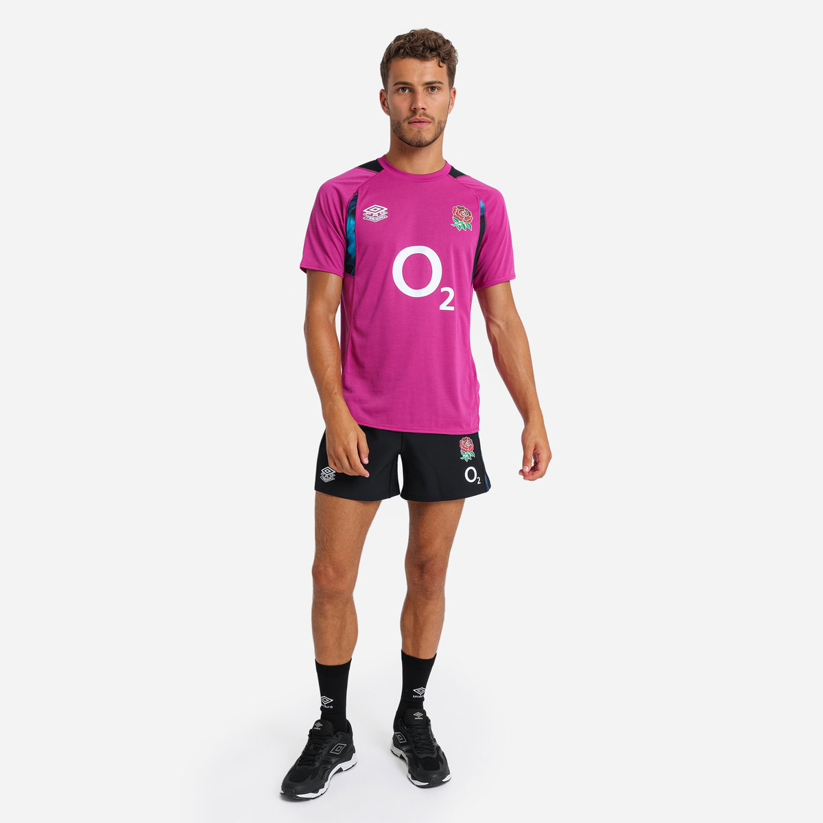 Umbro England Rugby 22/23 Relaxed Antrenman Jersey Futbol Jersey Bordo Mavi Siyah | TR-29008