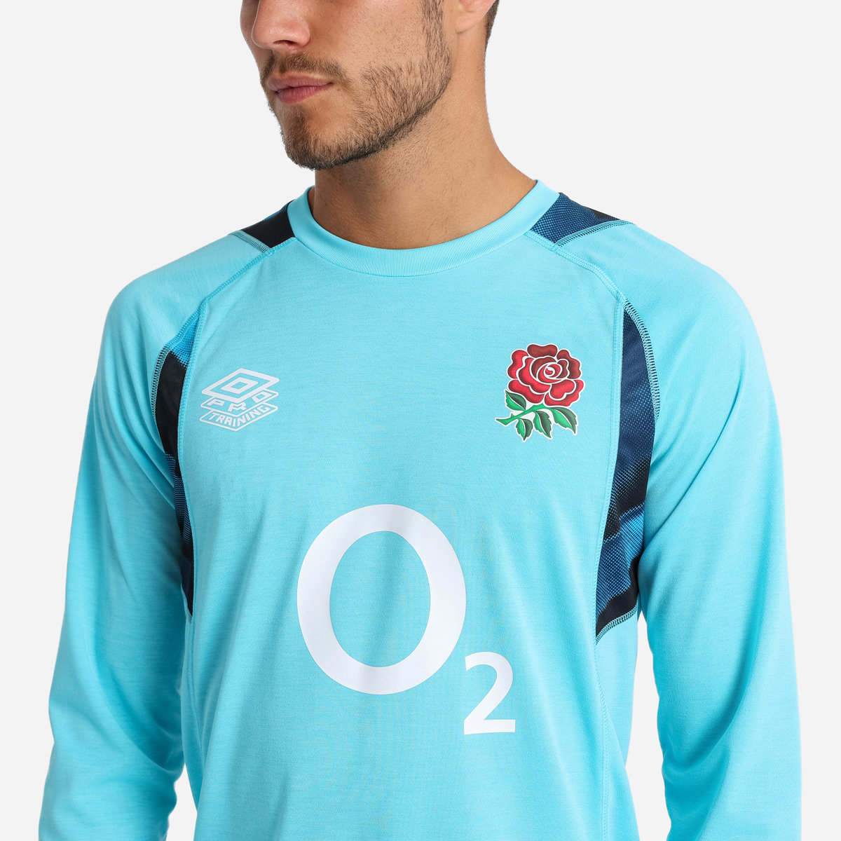 Umbro England Rugby 22/23 Relaxed Antrenman Jersey LS Futbol Jersey Mavi Siyah | TR-98546