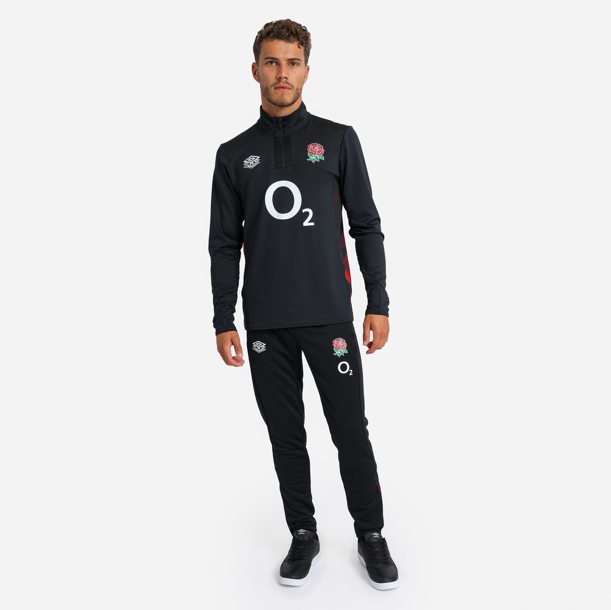 Umbro England Rugby 22/23 Tapered Pant Futbol Pantolonlar Siyah Kırmızı Koyu Mor | TR-86722