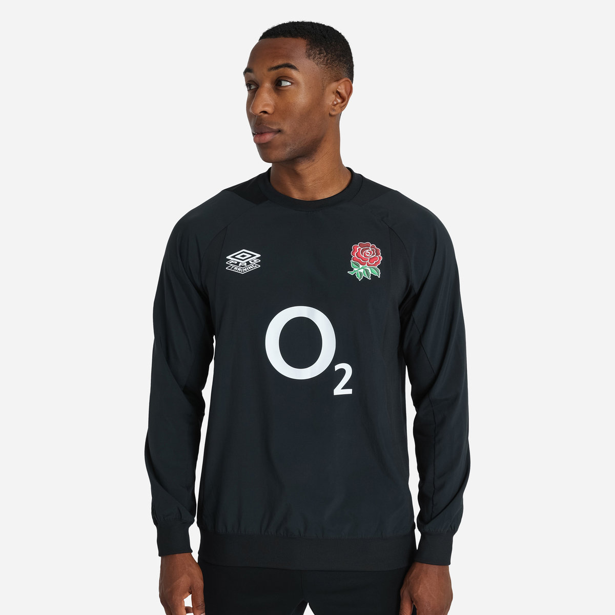 Umbro England Rugby 22/23 Warm Up Drill Top Futbol Üstler Siyah | TR-95501